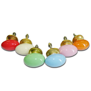 Conjunto de 6 botones de porcelana - Lote 26