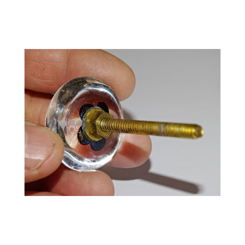 Furniture handle Transparent black flower