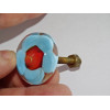 Manija de los muebles de color flor turquesa  transparente