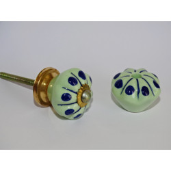 Small Furniture handle Green pumpkin with blue pitch