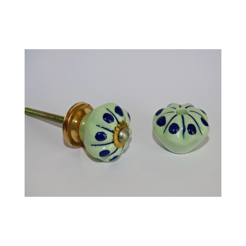 Pequeña manija de los muebles de color Calabaza verde con el tono azul