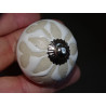 Furniture knobs with six design flowers in relief - silver
