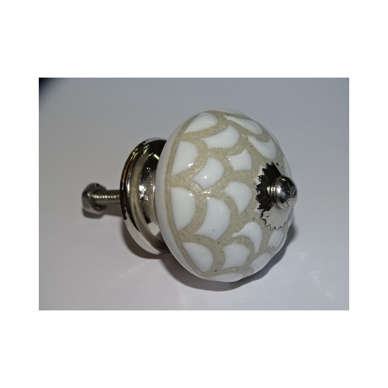 Pomelli per mobili con grandi scale in rilievo - argento