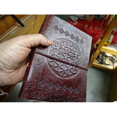 Reisetagebuch aus Leder mit SOLITAIRE -Muster 15X20 cm