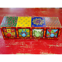 Tea or spices box 4 ceramic drawers N ° 1
