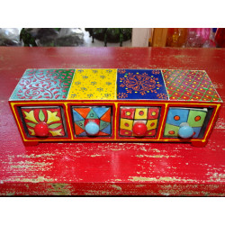 Tea or spices box 4 ceramic drawers N ° 4