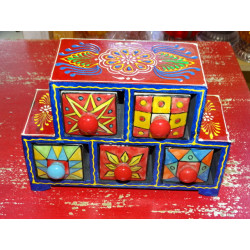 Tea or spices box 5 ceramic drawers N ° 4