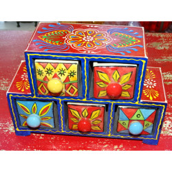 Tea or spices box 5 ceramic drawers N ° 8