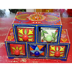 Tee- oder Gewürzbox 5 Keramikschubladen N ° 10
