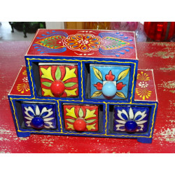 Tea or spices box 5 ceramic drawers N ° 12
