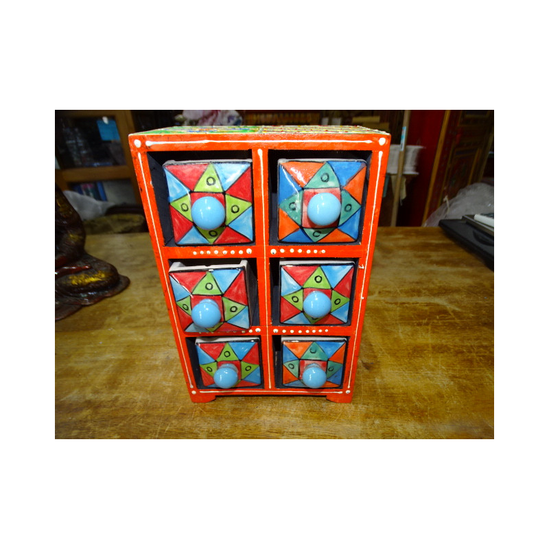 Caja vertical para té o especias 6 cajones de cerámica N ° 4