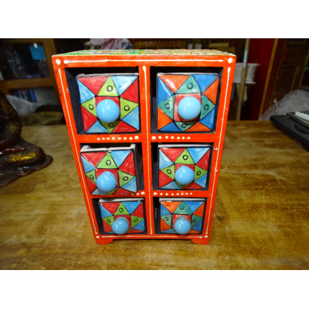 Caja vertical para té o especias 6 cajones de cerámica N ° 4