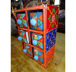 Vertical tea or spices box 6 ceramic drawers N ° 4
