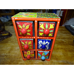 Vertikale Tee- oder Gewürzbox 6 Keramikschubladen N ° 9