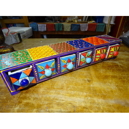scatola da tè - spezie lunghe 6 cassetti in ceramica N°3
