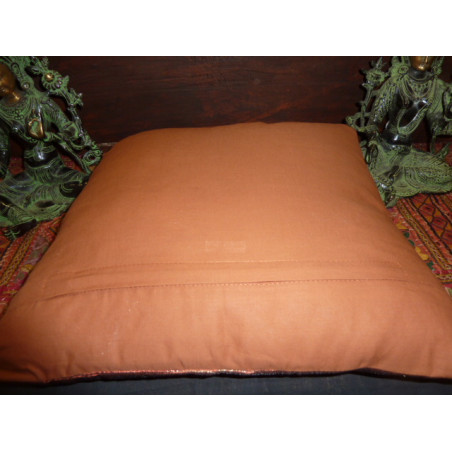 cushion cover 40x40 brown dark taffetas border brocade