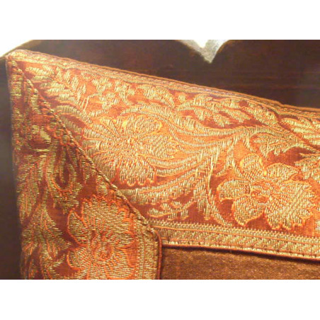 cushion cover 40x40 brown dark taffetas border brocade