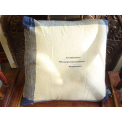 Cushion cover 40x40 cm écru/blue/dark-blue couture
