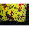 Housses en velours avec oiseau de paradis jaune en 60X60 cm
