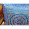 Mandala cushion cover turquoise brocade edge