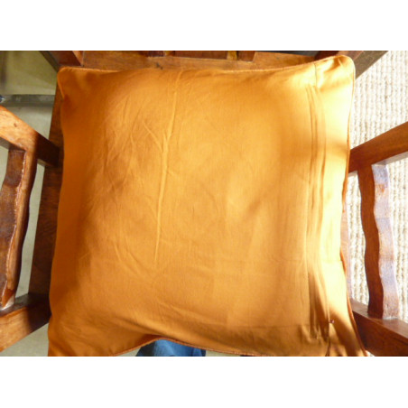Housse de coussin carré froisé orange 40x40 cm