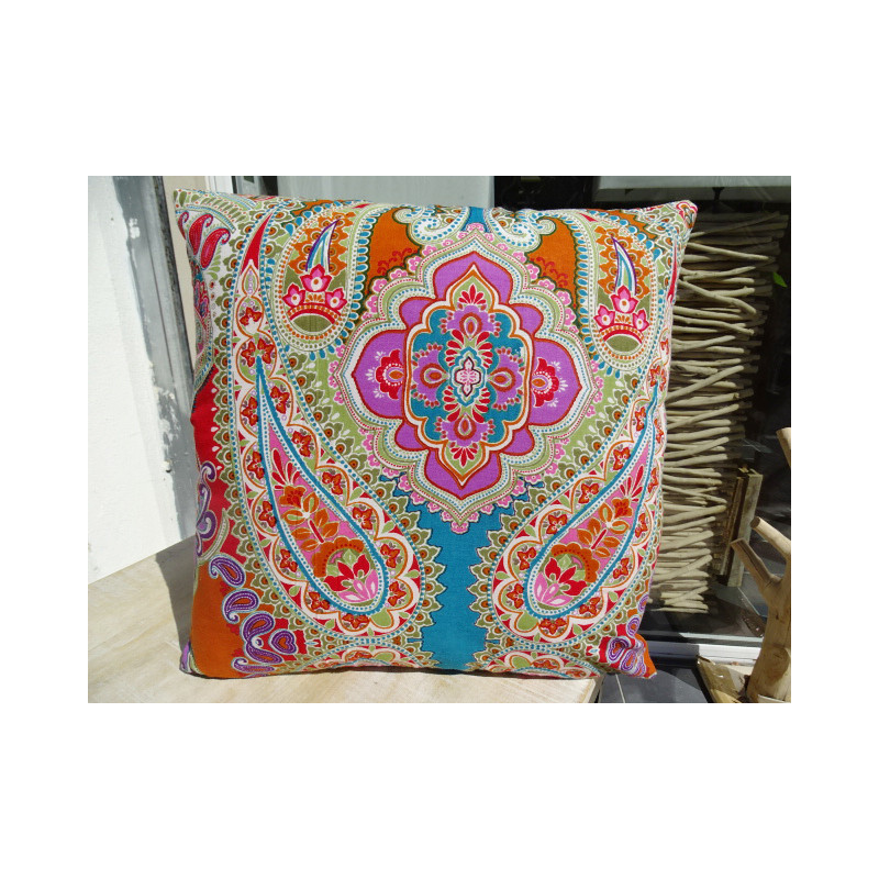 Cushion cover in 40X40 cm with multicolored kashmeer