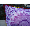 Fodere per cuscino 40x40 cm in viola e rosa con pompon