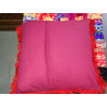 Fodere per cuscino 40x40 cm di colore rosso e frange rosse