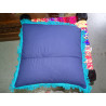 Fodere per cuscini 40x40 cm in colore verde e frange blu