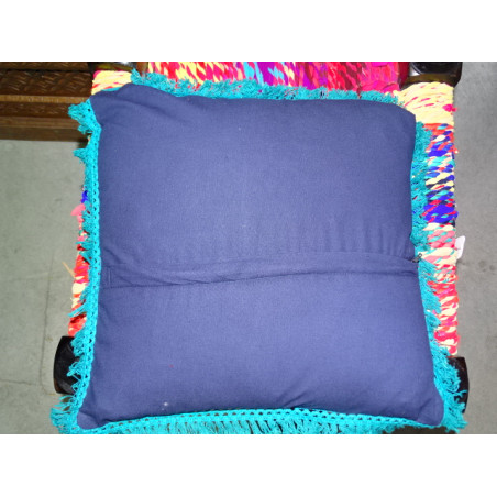 Ultramarine color cushion covers 40x40 cm with turquoise fringes