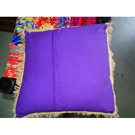 Fodere per cuscini 40x40 cm in colore viola e frange beige