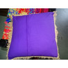 Housses de coussin 40x40 cm violet et franges beiges
