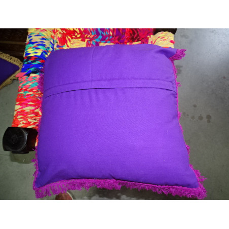 Housses de coussin 40x40 cm violet et franges violettes