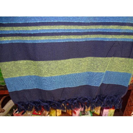 KERALA Indian bedspread in ultramarine blue and turquoise