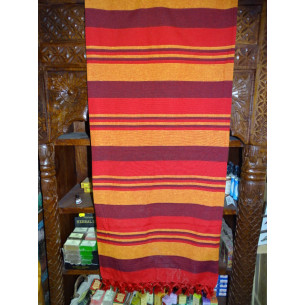 Copriletto indiano KERALA nei colori marrone, rosso e arancione