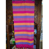 Dessus de lit indien KERALA de couleur fushia, orange et bleu prusse