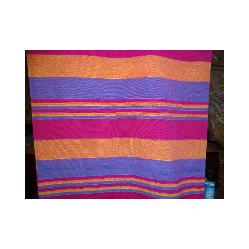 Indian bedspread KERALA in fuchsia, orange and prussian blue