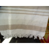 Dessus de lit indien KERALA de couleur écru et beige 260 x 240 cm