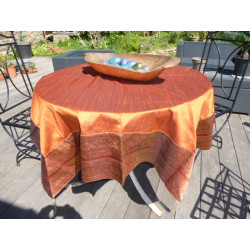 table covers taffetas brocade 150x150 cm brique