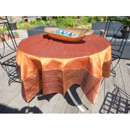 table covers taffetas brocade 150x150 cm brique