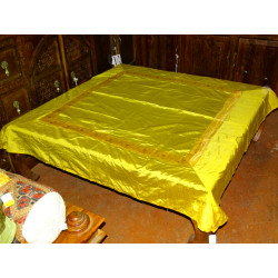 tablecloth yellow brocade edge