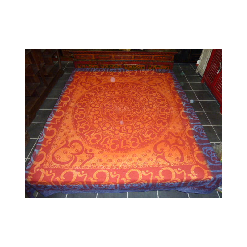 Tenture ronde sanscrit violet et orange