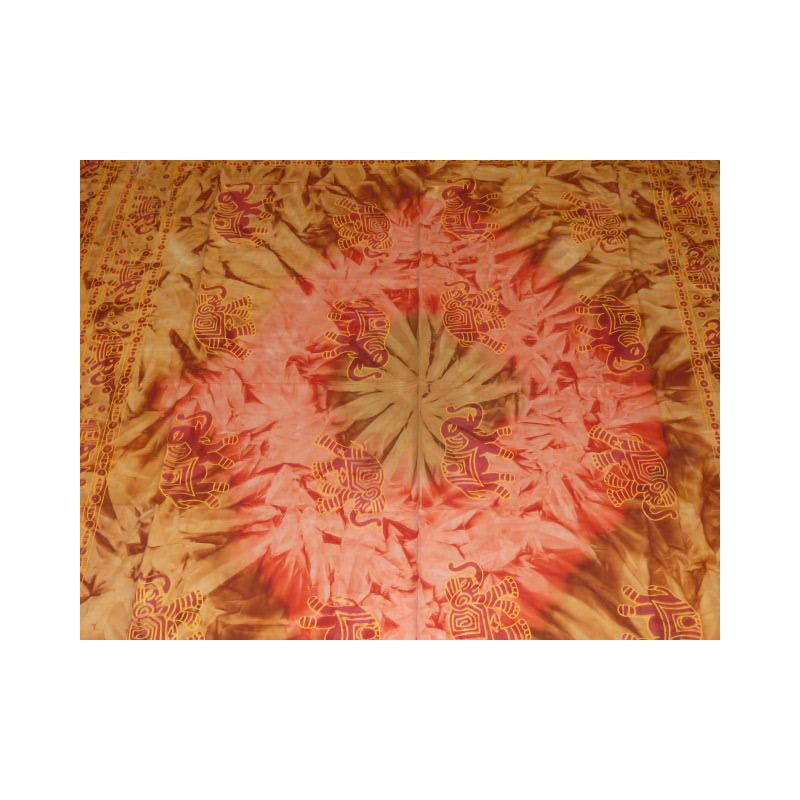 Tye & dye elephants pinks and ocre