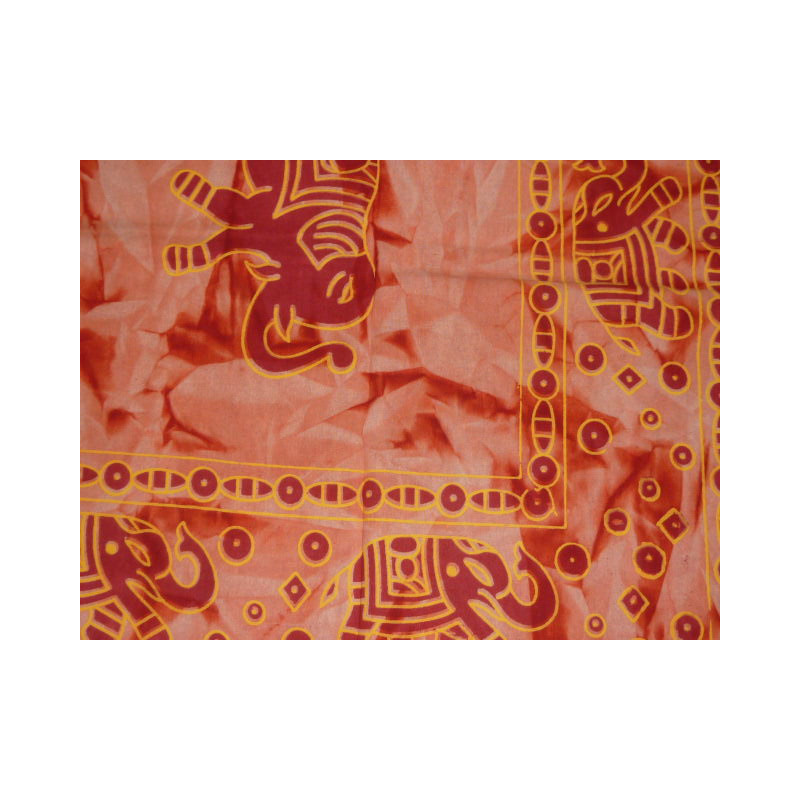tenture en coton Tye & dye éléphants roses