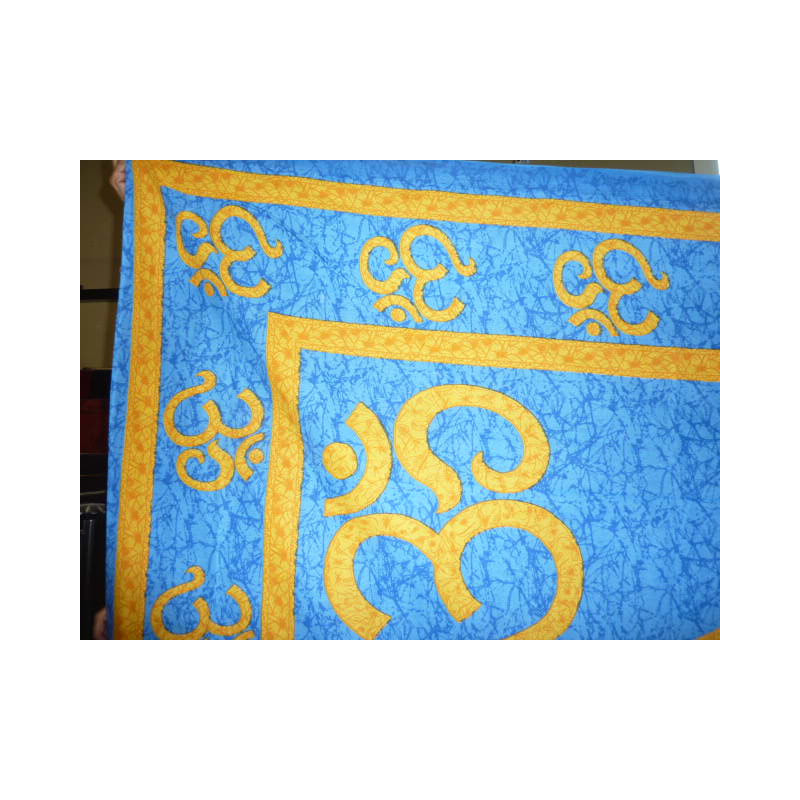 colgando azul y amarillo moteado OM