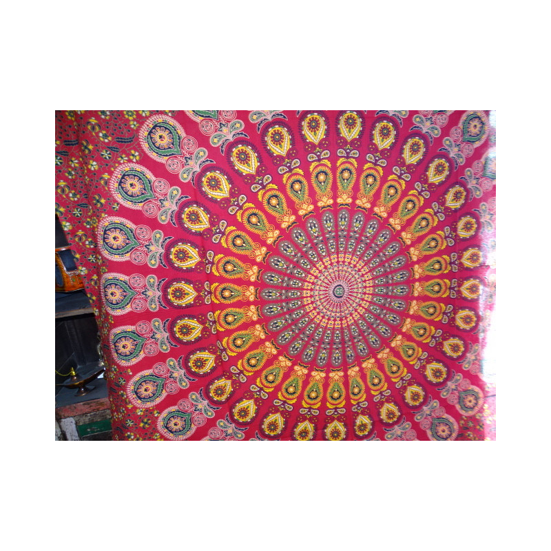 Pendente in cotone 220 x 200 cm con vetro colorato rosso