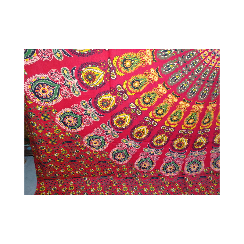 Pendente in cotone 220 x 200 cm con vetro colorato rosso