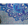Tenture en coton 220 x 200 cm avec fleur de lotus bleue