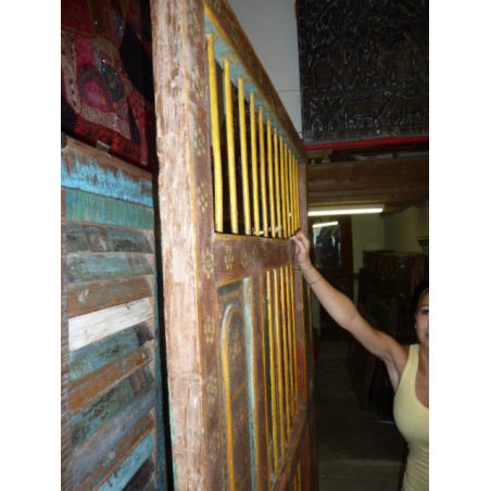door Window with barreaux hand painting