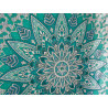 Tenture en coton 220 x 200 cm avec fleur de lotus verte